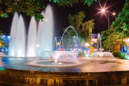 Nha Trang, Vietnam, May 26, 2015 Park with a fountain in the center of Nha Trangのeditorial素材