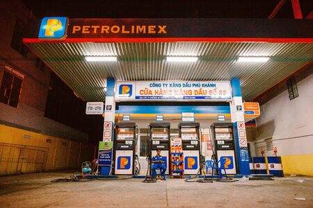 Vietnam. Nha Trang May 24, 2015. Petrolimex filling complexのeditorial素材