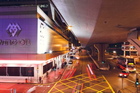 China Hong Kong 2016 December 31 Night traffic of cars in the city