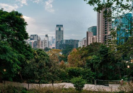 City view from Kowloon Parkのeditorial素材
