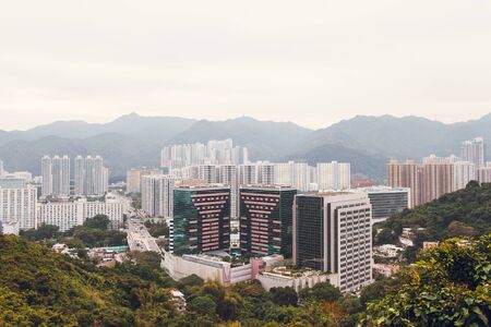Panoramic view of the city. Point Lion Rock.