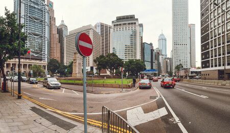China Hong Kong 2016 December 31. Panoramic view of Jackson Road. The cenotaph.のeditorial素材