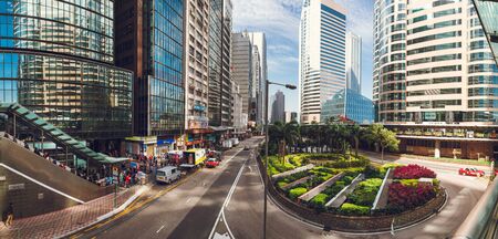 China Hong Kong 2016 December 31. Road ring in the city center. Panoramaのeditorial素材