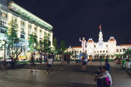 Ho Chi Minh City. Vietnam. January 11, 2017. Walking Street Nguyen Hueのeditorial素材