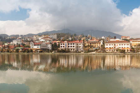 Lao Cai Province is located in the north of Vietnam, Sapa Lake and Sapa City.の写真素材