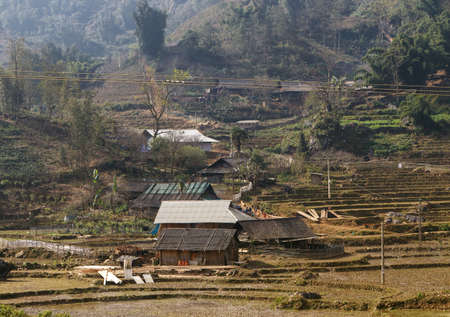 A small village in the highlands with farms and vegetable gardens. Sapa. Vietnamの写真素材