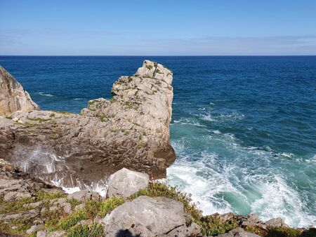 Beautiful scenery Port of city of Castro Urdiales, Cantabria, Spain. Europeの写真素材