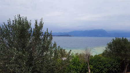 Amazing panoramic view of Peschiera del Garda Italy.の写真素材