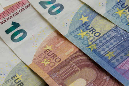 euro banknotes as background. Money and financial concepts, horizontalの写真素材