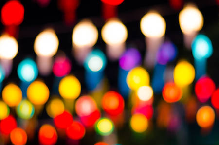 Abstract circular bokeh of Christmas lightの写真素材