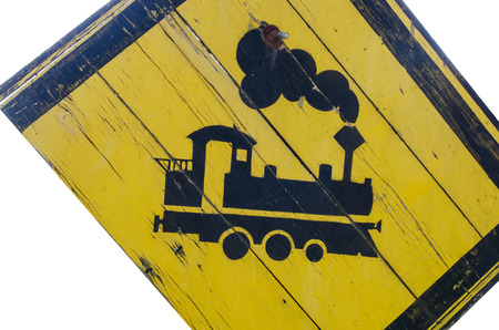 Sign beware trainの写真素材