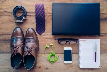 Clothes and accessories for people to work.の写真素材