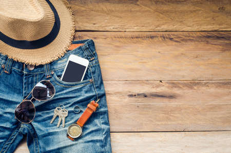 Travel Clothing accessories for menの写真素材