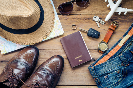 Travel Clothing accessories apparel along for the menの写真素材