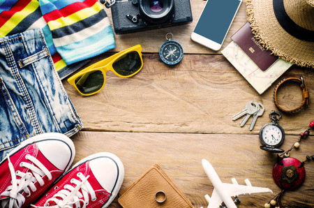 Travel Clothing accessories Apparel along for the tripの写真素材