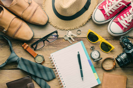 Travel Clothing accessories Apparel along for the trip - concept lifestyle