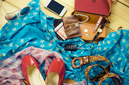 Clothing of the girl removed the clutter.の写真素材