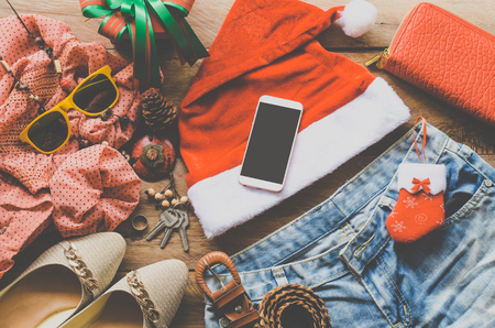 Planning for travel with Christmas festivalの写真素材