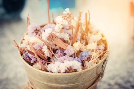 Dried flowers in a flowerpot - soft focusの写真素材