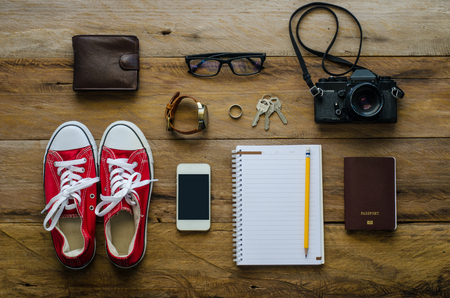 Travel accessories, ready for the tripの写真素材