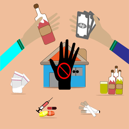 Drug trafficking is illegal - Vector images of drug trafficking.のイラスト素材