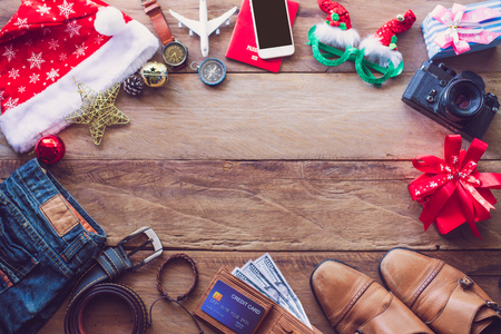 Planning for travel with Christmas festivalの写真素材