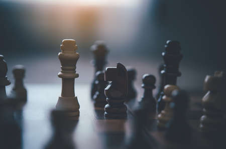 chess board game concept of business ideas and competition and stratagy plan success meaningの写真素材