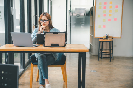 Female programmer working on coding, software development and web design.Concept technology...