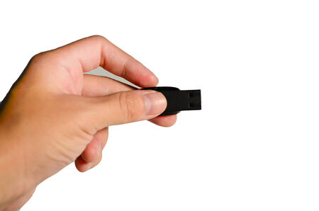 USB flash drive in hand