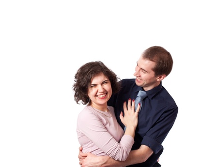 studio portrait of a cute coupleの写真素材