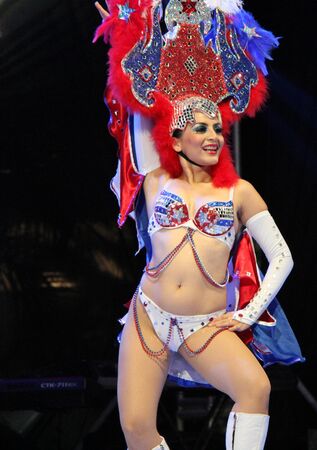 Date  Feb  2013  A dancer at a carnaval in Playa del Carmen, Mexico  No model release available  Editorial use only のeditorial素材