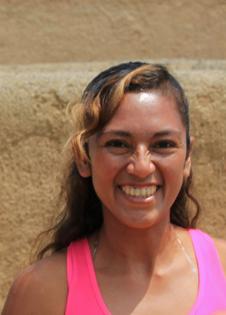 Portrait of a young lady at a ruin in Huanchaco,Peru 07 Dec 2013 No model release available Editorial use onlyのeditorial素材