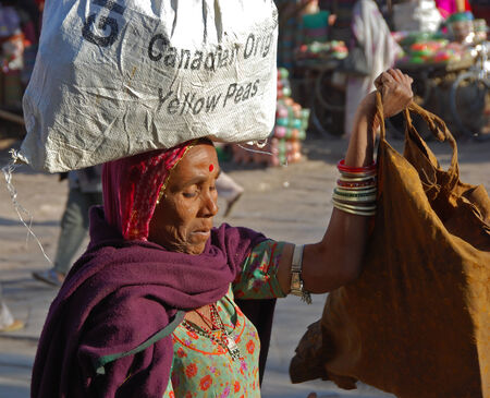 A woman at a market in Jodhpur, India 08 Jan 2009 No model release Editorial use onlyのeditorial素材