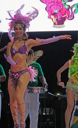 Dancers performing on stage at a carnaval in Playa del Carmen, Mexico 09 Feb 2013 No model release Editorial use onlyのeditorial素材