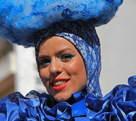 A performer at a parade during a carnaval in Loule, Portugal 26 Feb 2017 No model release Editorial use onlyのeditorial素材
