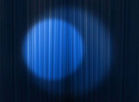 blue curtain of a classical theater の写真素材