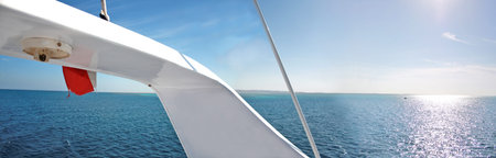 sailing on a yacht in the blue Ocean
