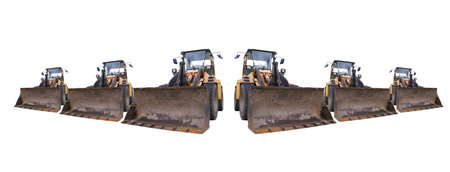 large excavator at the construction site in germanyの写真素材