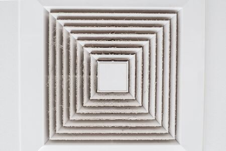 Dust out from Air Duct, Danger and the cause of pneumonia in office man.の写真素材