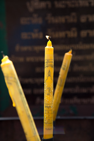 Special Candle with fire worship for long live owner in North of Thailand.の写真素材