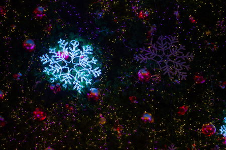 Chrismas Light tree for background.の写真素材