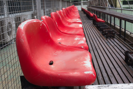 old red seat in sport stadium
