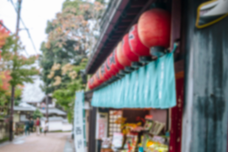 blur of Japanese street with japan style shop.のeditorial素材
