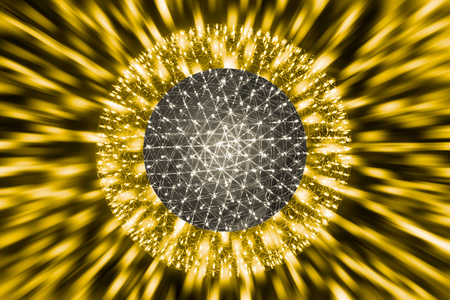 Nucleus of Atom Ball or Nuclear Explode Ray radiation light science concept.の写真素材