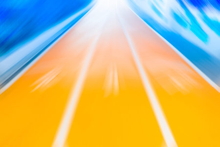 Running Track With Fast Zoom Motion Blur Super High Speed Effect Simulate Sprinter Runner Vision.