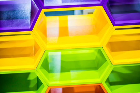 colorful hexagon geometric background.