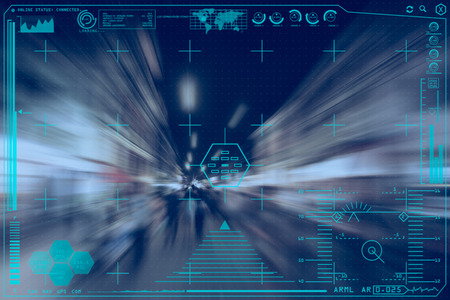 virtual graphic machine robot head-up display interface.の写真素材