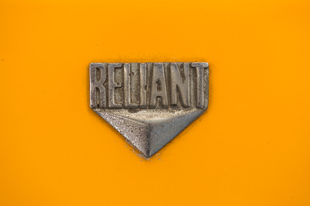 Bangkok,THAILAND-November 11 2016: "Reliant " Vintage mini car logo of British automobile manufacturer producing 3-wheeled Reliant Robin cars between 1970 and 1990.のeditorial素材