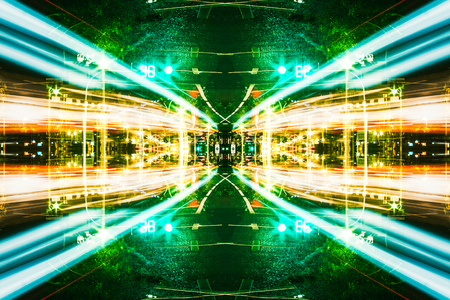 Futuristic Sci-Fi Complex New Era abstract. Hi tech Cyber Space, Advanced Technology concept background.の写真素材