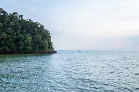 Tropical beach and island in Andaman Sea, Thailandの写真素材